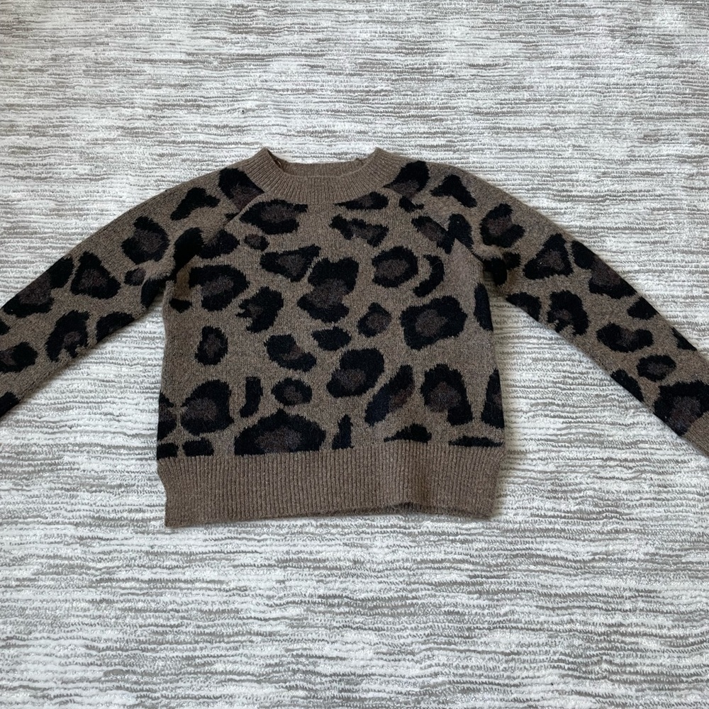 Aqua leopard sweater